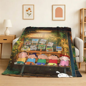 Bandai | Anime C-Crayons S-Shin HH-Hobby 3D Print Flannel Blanket Soft Throw Blanket Art For Home Decor Bedroom Bed Sofa Picnic Fans Gift