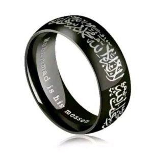 [ PROMO ] Cincin Hitam Titanium Tauhid Anti Karat / Cincin Tauhid Islam / Cincin Titanium Tauhid ORi Ada Tulisan Didalamnya / Cincin Tulisan Arab