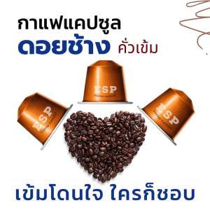 กาแฟแคปซูล ดอยช้าง (Doi Chang) (คั่วเข้ม) เกรดAA อราบิก้าแท้ 100% สำหรับเครื่องแบบ Nespresso (1 กล่อง 10 แคปซูล)
