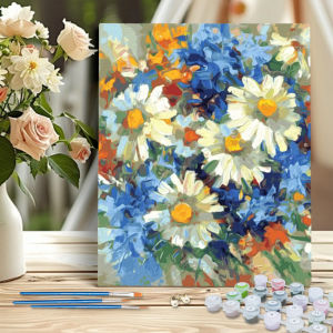 RUOPOTY Diy Painting By Numbers Flower Art Supplies Watercolor Paint Kit Color Markers For Handiwork Acrylic Paints Wall Art Kit