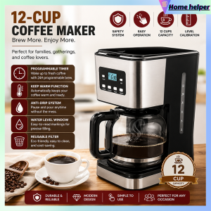 1.5L American Drip Coffee Maker with 24-Hour Advance Heating Insulation Function 950W Soybean Flour Dual Purpose LED Display