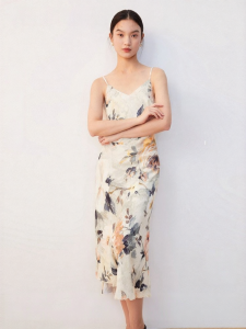 Vero Moda | Elegant Calligraphy Printed Halter Dress
