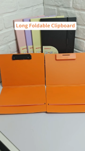 Long Foldable Folder Poratable Clipboard File Folder Paper Document Organizer FC to A5 Writing Pad for School Office