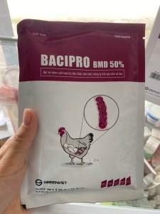 BACIPRO BMD 50% (100g) greenvet gói bột dứt điểm viêm ruột hoại tử tiêu chảy p.nhớt nhày p.cà chua p.lẫn máu cho gà đá gia cầm và gia súc khác