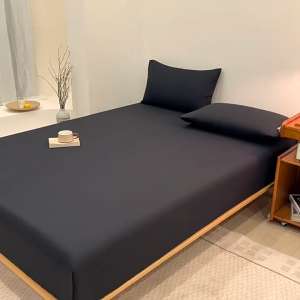 3 in 1 Plain BedsheetSet Full Gartherized Mattress ProtectionFitted Mattress Cover forQueen/Single/King Size Plain ColorMattress Protection