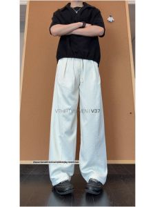 NANSSE | Dopamine Texture Drawstring Loose Thin Casual Pants For Men Summer
