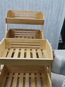 Wooden fruit basket drip tray kitchen vegetable and fruit storage rack miscellaneous items organizing baske