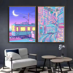 BILIBILI | Scenery 5D DIY Square&Round Diamond Neon City Street Vaporwave Painting Set Mosaic Art Home Decoration Gift Frameless