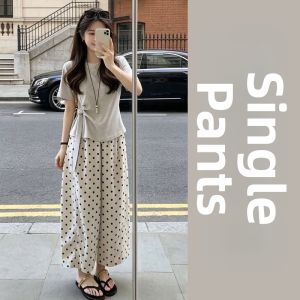 ZHENMANZI | Popular 2026 New Fashion T-Shirt and Polka Dot Palazzo Pants Set