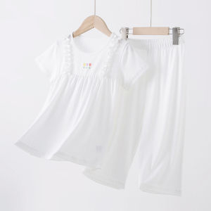 Anbeton | Summer A-Class Tencel Floral Mesh Air-Conditioning Childrens Sleepwear