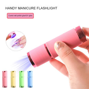 Sentexin UV Nail Lamp Dryer Machine Portable UV Gel Adhesive Glue Curing Lamp Mini 9 LED Flashlight Handheld Manicure Lamp Nail Tool