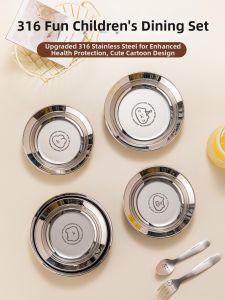 TREEJACK | Child-Friendly Shatterproof Stainless Steel 316 Tableware Plate