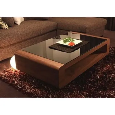 MEJA TAMU MINIMALIS KAYU JATI PLUS KACA | COFFEE TABLE MODERN