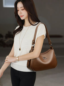 Luxury Leather Womens Handbag Large Capacity Crossbody Shoulder Bag Fashionable Midlife Mom Bag Soft Korean Style Leisure Tote