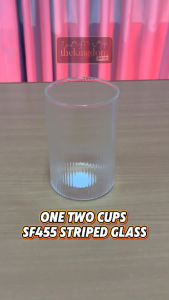 One Two Cups Striped Heat Resistant Glass 450ml Gelas Kaca Wine Juice Jus Garis Bergaris