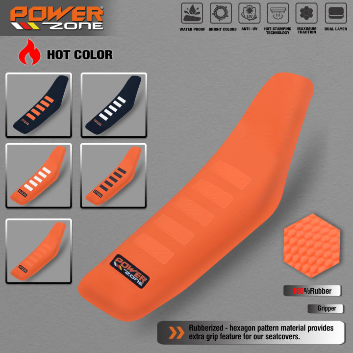 Powerzone Rib Ribbed Gripper Seat Cover in Waterproof Set Protection Antislip Upset Apply to For SXF EXC KXF CRF YZF WR TC TE