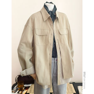 Oversized Tencel Cotton Shirtdress Jacket Tailored Silhouette Faux Layer Design