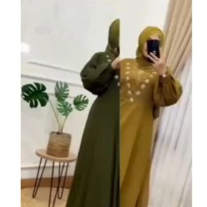 SAKURA DRESS Ceruty babydoll Aplikasi Payet gamis terbaru 2026 mewah simple elegant gamis kondangan gaun pesta lebaran mewah