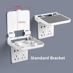 Living Room Wall Mounted Phone Tablet Router Storage Box Organizer Rack No Drilling Required Plastic Material by Libor