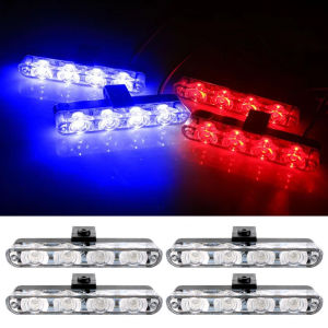 4 In 1 Red Blue Emergency Strobe Lights Police Lights 12V With Wireless Remote Control Flash Grille Light for Cars Truck Van SUV