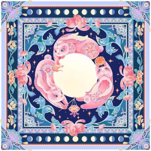 Tarot Card Rune Divination Tablecloth Washable Square Mat Altar Cloth for Astrology Oracle and Board Games