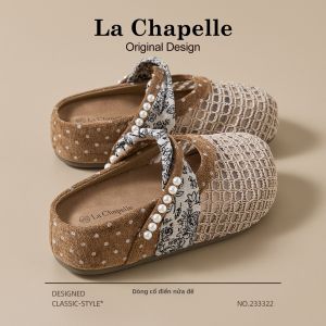 La Chapelle | Dép Bệt Mũi Kín Đế Dày Kiểu Dệt Mary Jane