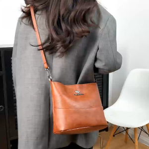 MC Womens Single Shoulder Crossbody Bag Crafted from High Quality Leather with Smooth Glossy Finish Simple yet Stylish