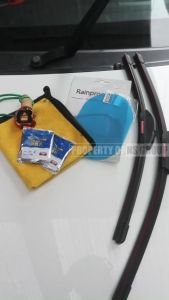 Paket Wiper Dual Karet Double Blade Lengkap + Pil Wiper Stiker Spion Anti Embun Parfum Bali dan Lap Microfiber