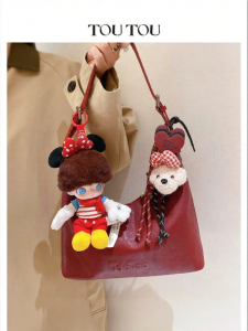 TOUTOU | Red Hobo Bag Large Capacity