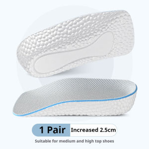 Men Height Increasing Insoles Sneaker Heel Lift Memory Foam Soft Insole Shock absorbing sole Arch Support Half Cushion cuttable