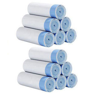 15pcs/roll Thick Trash Bags Tear-Off Drawstring Trash Can LinersFor Home Kitchen Restaurant Living Room Garbage Sorting