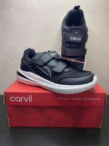 Sepatu Carvil RYUJI Hitam/ Putih Hitam/ Hitam Size 31-38