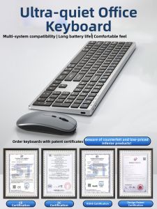 EPOOSUO | Wireless Bluetooth Super Quiet Keyboard and Mouse Set Charging