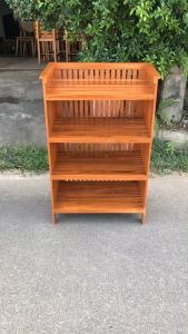 ชั้นวางของไม้ 4 ชั้น ชั้นวางอเนกประสงค์ wooden furniture ชั้นตกเเต่ง ชั้นวางหนังสือ ชั้นวางรองเท้า ชั้นวางต้นไม้ เคลือบเงา ทนทาน ตกแต่งบ้าน