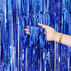 Metallic Tinsel Foil Fringe Curtains Multi Color Options Shiny Finish For Birthday Wedding Party Backdrop Decor