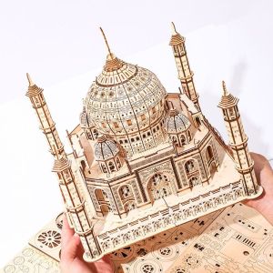 3D ไม้ DIY สามมิติ Taj Mahal จิ๊กซอว์ปริศนาผู้ใหญ่ Decompression ปริศนาวันหยุดของขวัญตกแต่ง