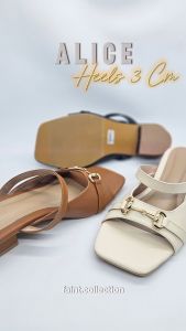 ALICE Sandal Wanita Heels 3 Cm By FAINT-Warna HitamKremTan