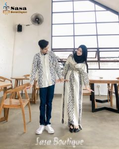 Set Baju Couple White Clara Dress Lengan Panjang Terbaru Baju Kondangan Baju Prewed Baju Trend Kekinian