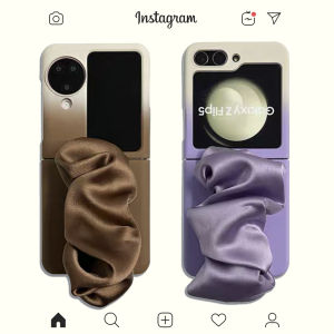 Silk Scarf Wrist Strap Samsung ZFlip6 FindN3 Flip Screen Folding Phone Case RAZR50 Flip Cover MagicV Anti-Fall Xiaomi MixFlip Huawei Pura X Wide Fold Pocket2