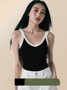 Miiow | Black Strapless Vest 2024 New Womens Sports Base Layer Outdoor Wear With Chest Pad Versatile Top Cat Person MiiOW JYZZ-ALE1027