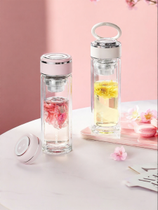 CAROTE | Portable Aesthetic Tea-water Separation Double-layer Glass Cup