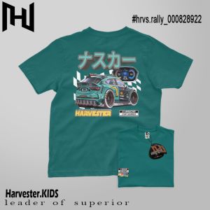 Kaos anak laki laki nascar mobil Harvester  Rally Hijau Tosca Usia 2-12 Tahun cotton combat 30s premium distro murah