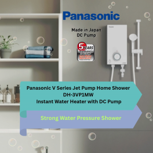 Panasonic V Series Jet Pump Home Shower DH-3VP1MW Instant Water Heater with Pump