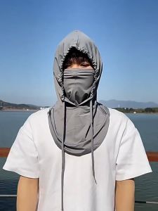 Musion Full Face Cover Mũ chống nắng có mặt nạ Mũ mùa hè Mũ chống tia cực tím ngoài trời Bảo vệ cổ Mũ đi bộ đường dài