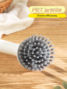 Ecoco Pot Brush Kitchen with Cleaning Liquid Dispenser Pot Pan Brush PET Stiff Bristle Antibacterial