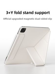 zoyu | Ốp lưng bảo vệ Apple iPad Air 6 Pro 11 có khe cắm bút chì chống cong hai mặt hình chữ Y hấp thụ từ tính tương thích với iPad Pro 13 inch