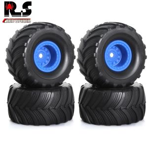 Bộ 4 Vành Và Lốp Xe Quái Vật Tỷ Lệ 1/24 Đường Kính Ngoài 52mm*27mm Lục Giác 7mm Cao Su Dành Cho Xe FCX24 SCX24 C10 JLU Deadbolt Gladiator Bronco Crawler