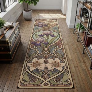VIKAMA Vintage Runner Rug Anti Slip Stain Resistant Washable Hallway Kitchen Laundry Indoor Balcony Home Decor Floor Mat