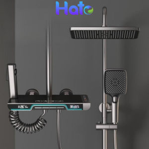 Sen Cây Tắm Đứng Phím Đàn HATO Hiển Thị Nhiệt Độ Và Thời Gian Xả Nước Củ Sen Lõi Đồng 2.6kg 4 Chức Năng Xả -SC166