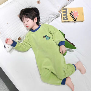 Spring Autumn Cotton Padded Romper Sleepwear for Girls Cartoon Print Home Clothes Baby Toddler Kids Long Sleeve Pantsuit